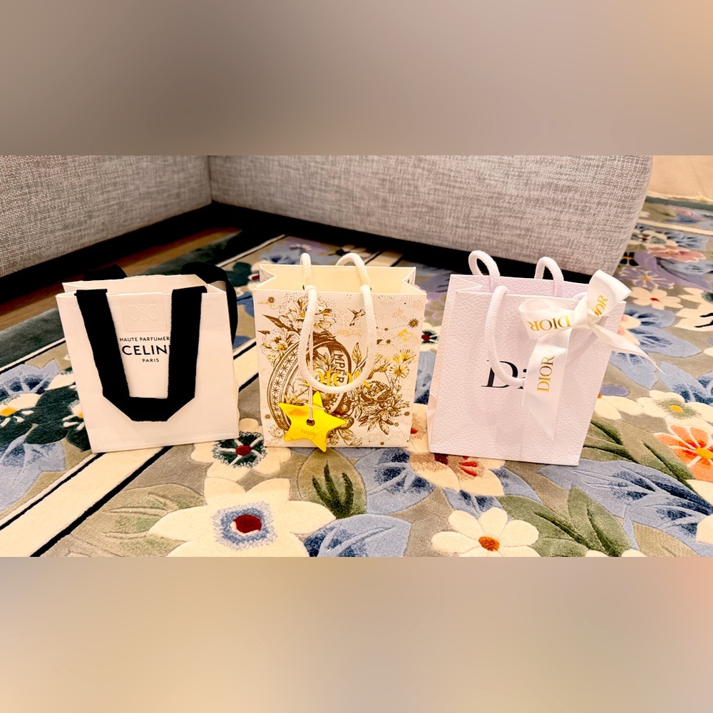 Authentic Dior and Celine jewelry shopping bags for sell